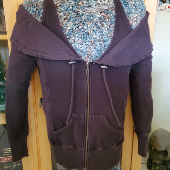 Free People chocolate sweatshirt jacket/Hoodie - Picture 7 of 8